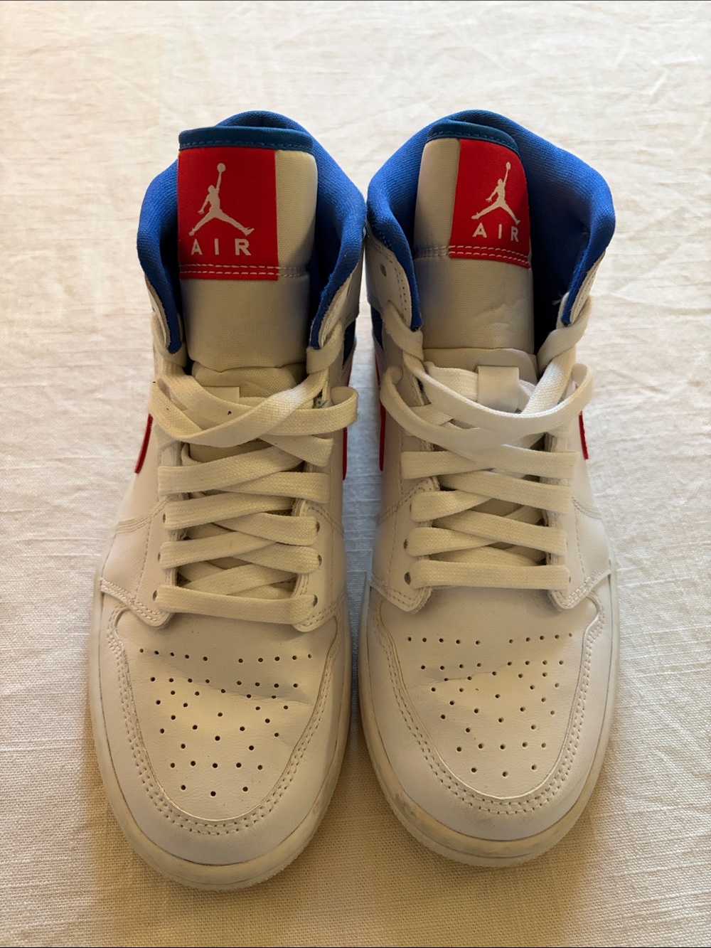 Nike Air Jordan Mid-Top Sneakers - White/Red/Blue